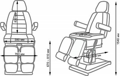 Педикюрное кресло Сириус-09 (Элегия-2В) Слоновая кость: вид 16