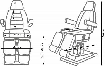 Педикюрное кресло СИРИУС-07, гидравлика: вид 15
