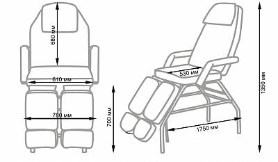 Кресло для тату салона МД-602, складное: вид 2